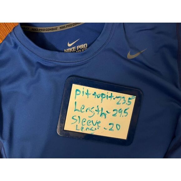 Nike Pro-Combat Dri-Fitted Blue Mens 2XL Crew Neck Shirt in good condition. - Picture 5 of 6
